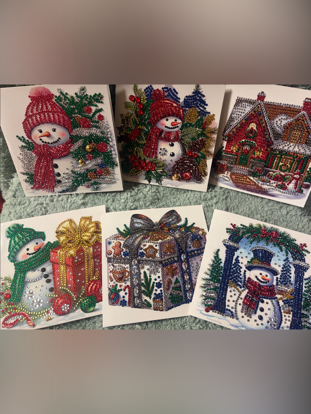 Festive Diamond Art Christmas Cards Set of 6